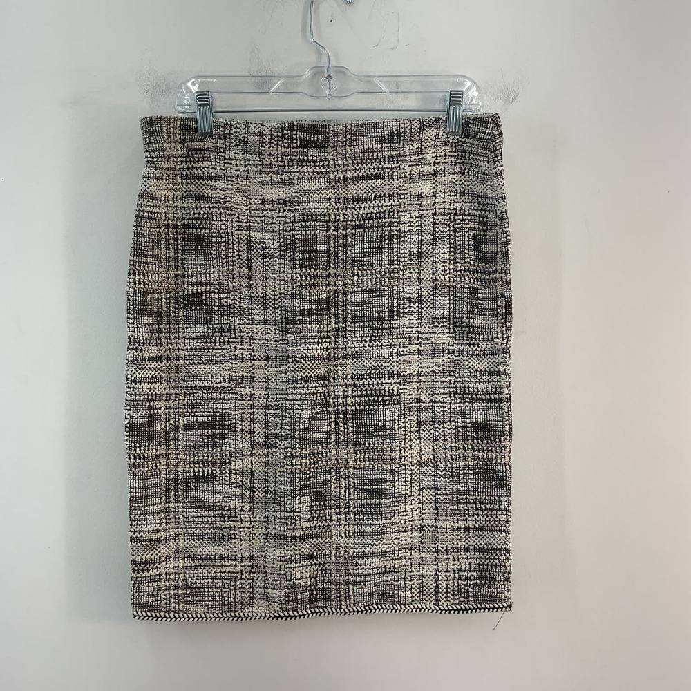Elegant Black and White Tweed Skirt